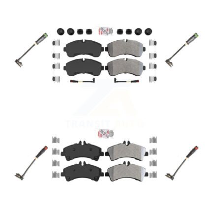 Front Rear Ceramic Disc Brake Pad & Extra Wear Sensor Kit For Mercedes-Benz Sprinter 3500 KNW-100269