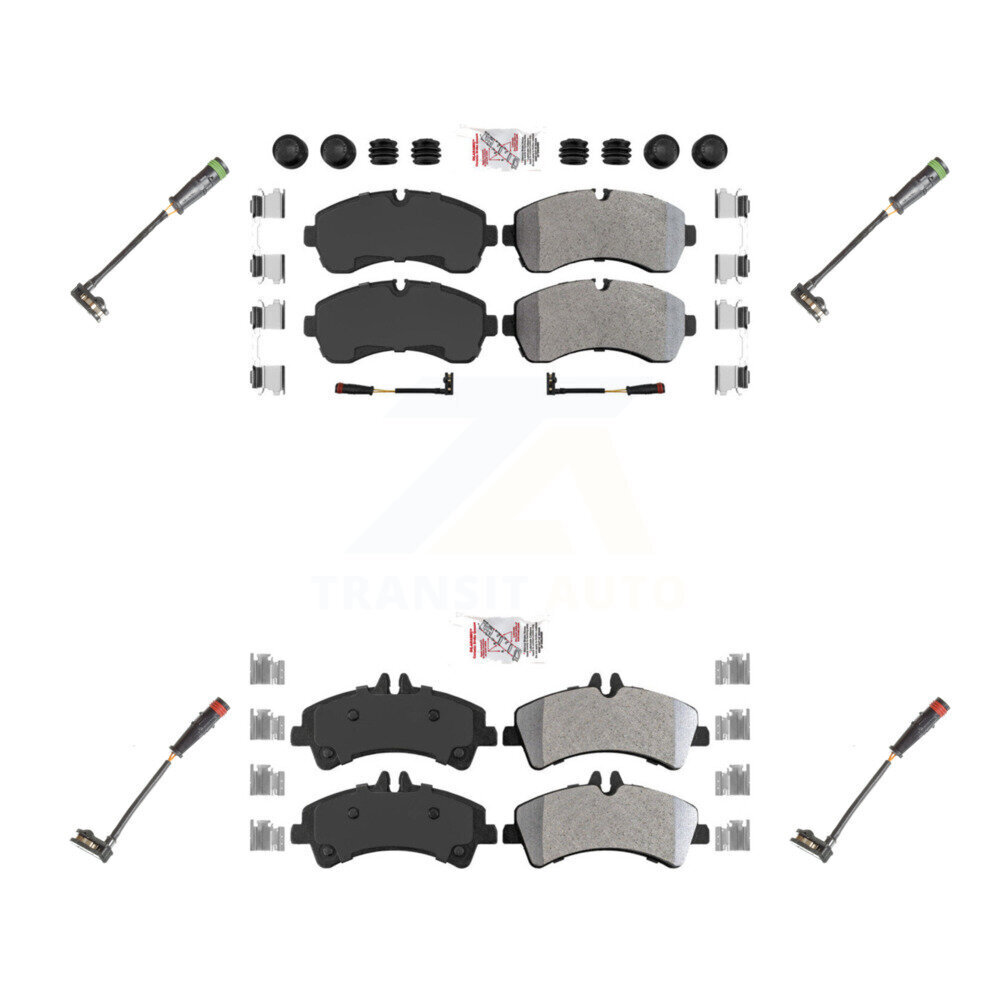 Front Rear Ceramic Disc Brake Pad & Extra Wear Sensor Kit For Mercedes-Benz Sprinter 3500 KNW-100269