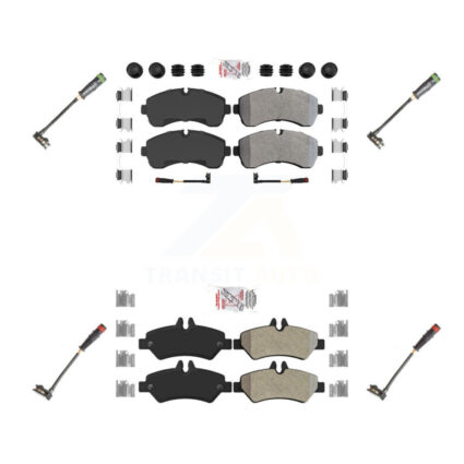 Front Rear Ceramic Disc Brake Pad & Extra Wear Sensor Kit For Mercedes-Benz Sprinter 3500 KNW-100270