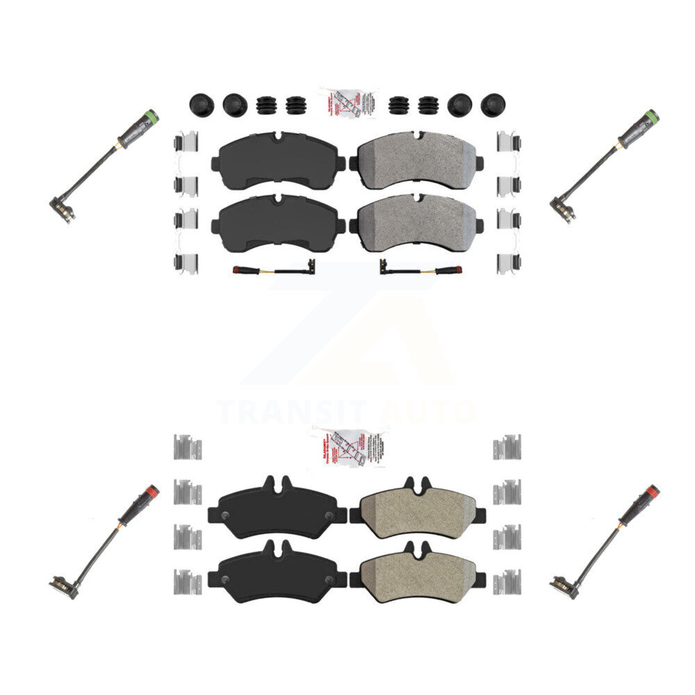 Front Rear Ceramic Disc Brake Pad & Extra Wear Sensor Kit For Mercedes-Benz Sprinter 3500 KNW-100270