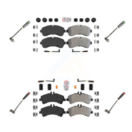 Front Rear Ceramic Disc Brake Pad & Extra Wear Sensor Kit For Mercedes-Benz Sprinter 3500 KNW-100271