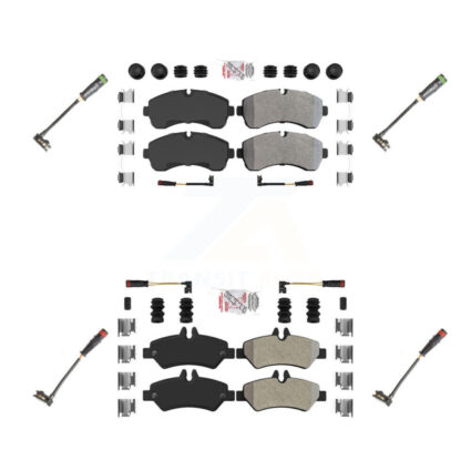 Front Rear Ceramic Disc Brake Pad & Extra Wear Sensor Kit For Mercedes-Benz Sprinter 3500 KNW-100272