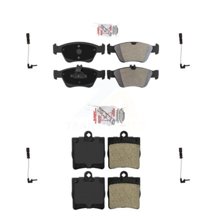 Front Rear Ceramic Disc Brake Pads And Wear Sensor Kit For Mercedes-Benz SLK230 C230 2.3L KNW-100284