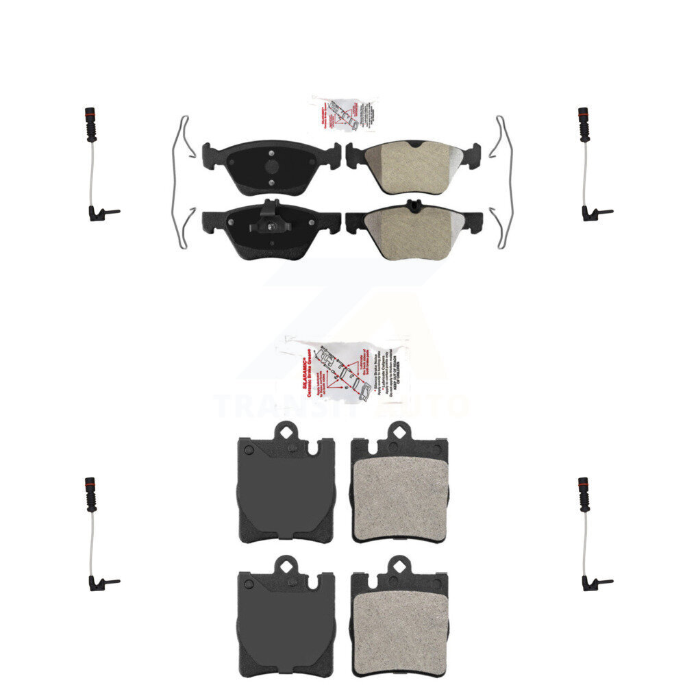 Front Rear Ceramic Disc Brake Pads And Wear Sensor Kit For Mercedes-Benz E320 CLK320 E430 KNW-100285