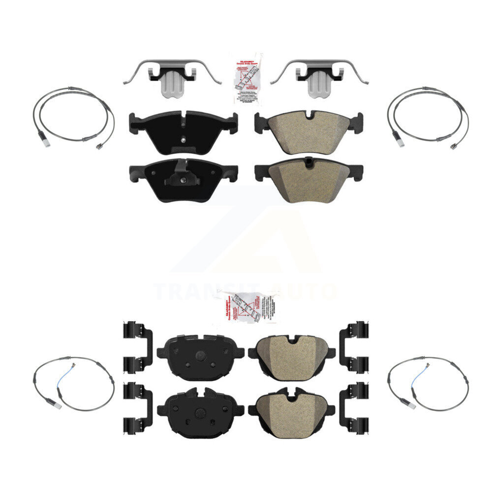 Front Rear Ceramic Disc Brake Pads And Wear Sensors Kit For BMW 528i KNW-100291