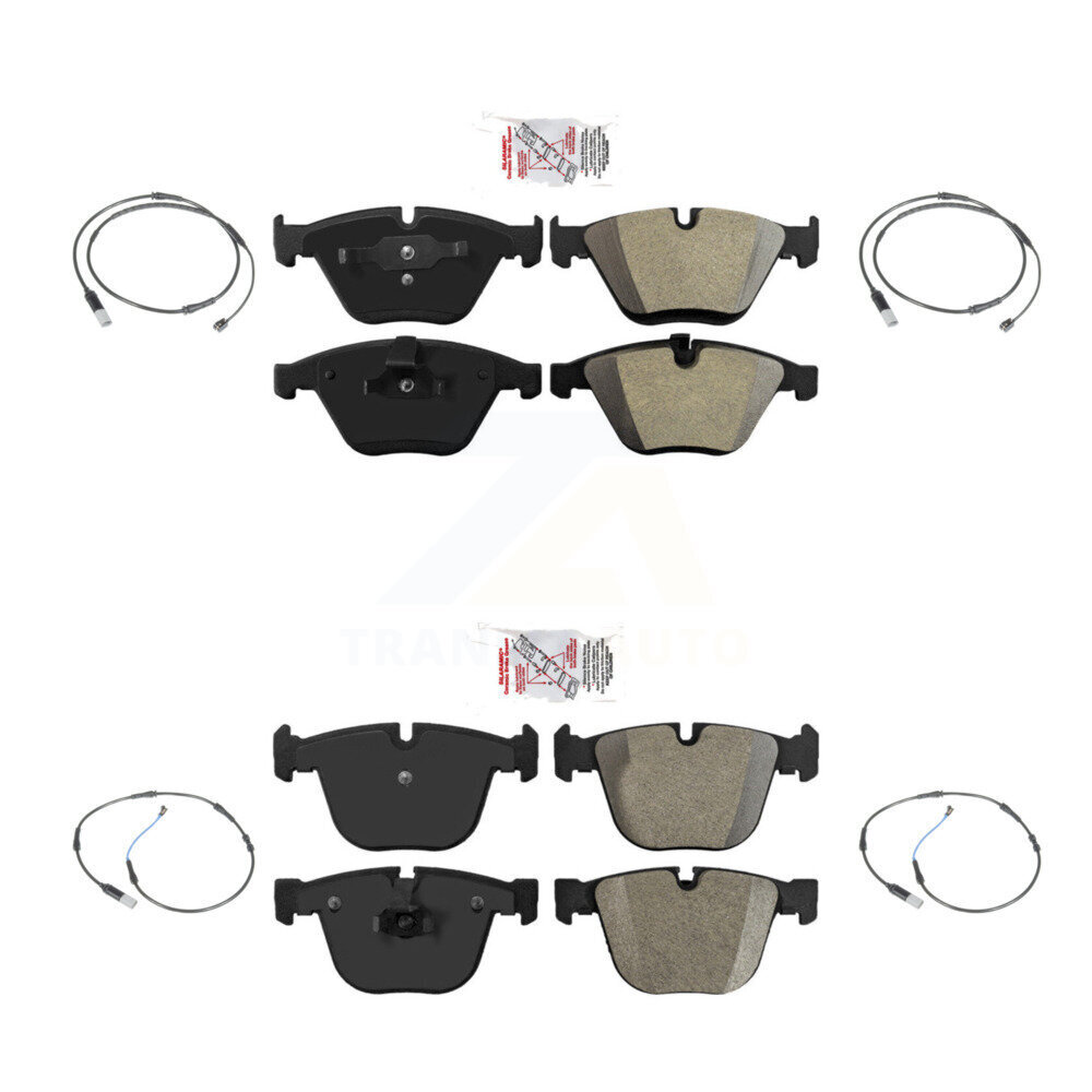 Front Rear Ceramic Disc Brake Pads And Wear Sensors Kit For 2010 BMW 535i Base with 3.0L KNW-100292