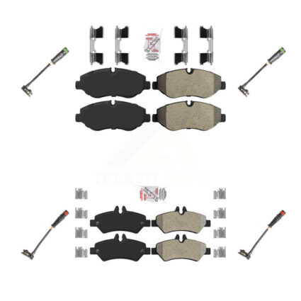 Front Rear Ceramic Disc Brake Pad & Wear Sensor Kit For Sprinter 2500 Mercedes-Benz Dodge KNW-100296
