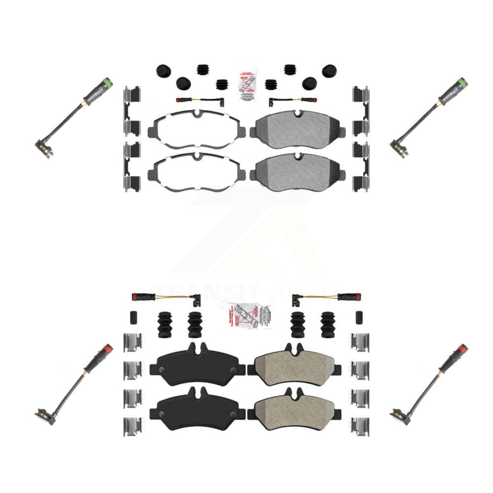 Front Rear Ceramic Brake Pads Extra Wear Sensor Kit For Sprinter 2500 Mercedes-Benz Dodge KNW-100299