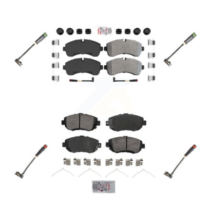 Front Rear Ceramic Brake Pad & Extra Wear Sensor Kit For Mercedes-Benz Sprinter 2500 1500 KNW-100304