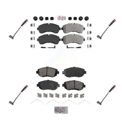 Front Rear Ceramic Brake Pad & Extra Wear Sensor Kit For Mercedes-Benz Sprinter 2500 1500 KNW-100306