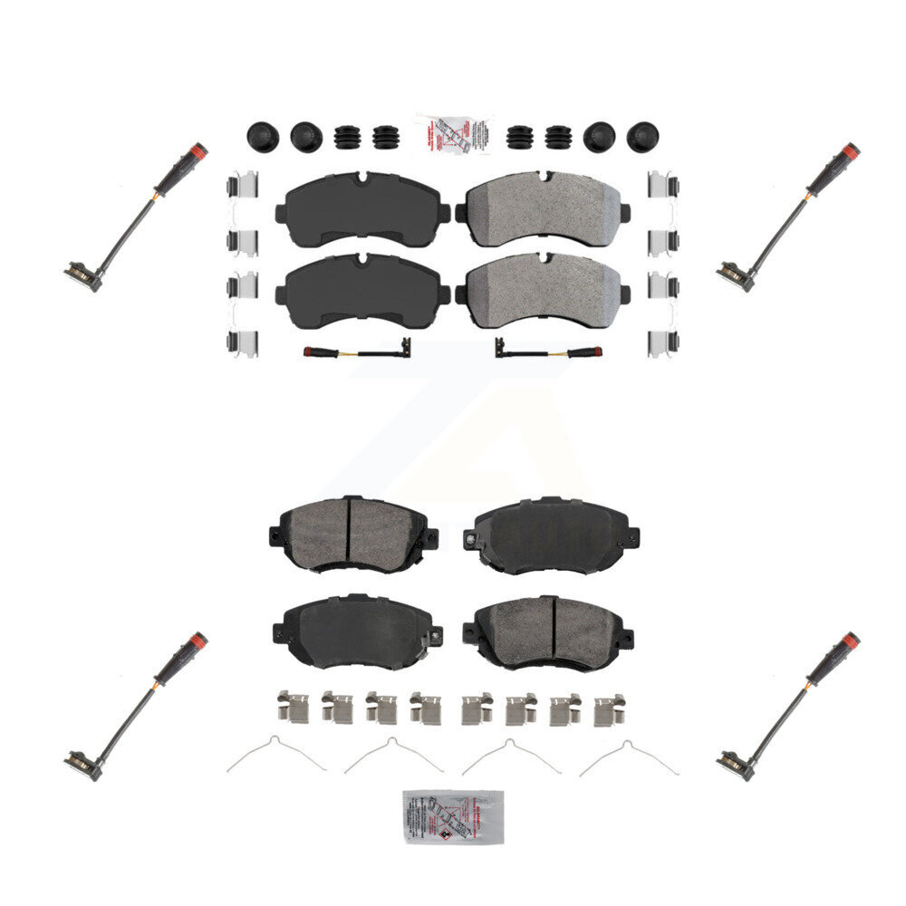 Front Rear Ceramic Brake Pad & Extra Wear Sensor Kit For Mercedes-Benz Sprinter 2500 1500 KNW-100306