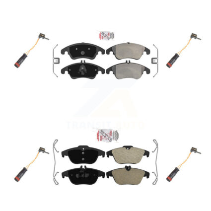 Front Rear Ceramic Brake Pad & Wear Sensor Kit For Mercedes-Benz C300 C350 E350 E550 E400 KNW-100316