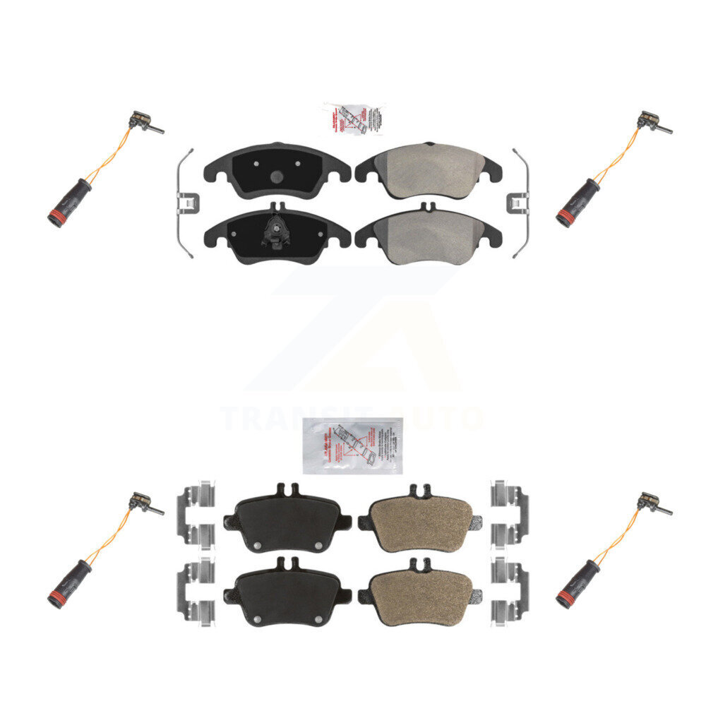 Front Rear Ceramic Disc Brake Pads And Wear Sensors Kit For Mercedes-Benz SLK350 KNW-100320