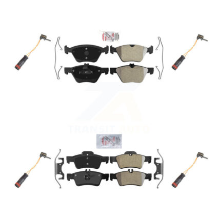 Front Rear Ceramic Disc Brake Pads And Wear Sensors Kit For Mercedes-Benz E350 E300 KNW-100341