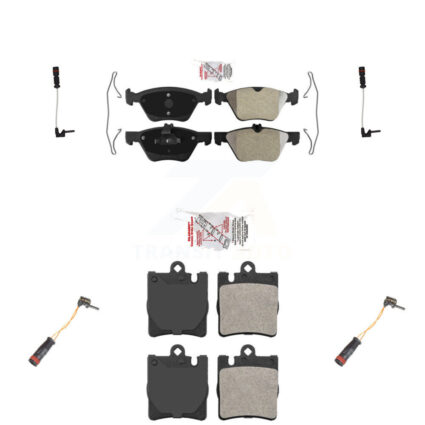 Front Rear Ceramic Disc Brake Pads And Wear Sensors Kit For Mercedes-Benz CLK320 KNW-100346