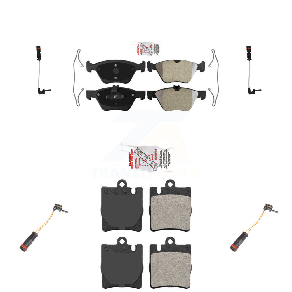 Front Rear Ceramic Disc Brake Pads And Wear Sensors Kit For Mercedes-Benz CLK320 KNW-100346