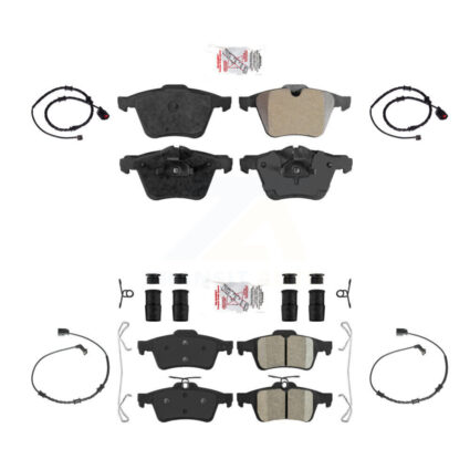 Front Rear Ceramic Brake Pad Wear Sensor Kit For Jaguar XJ Base L Portfolio with AWD 3.0L KNW-100352