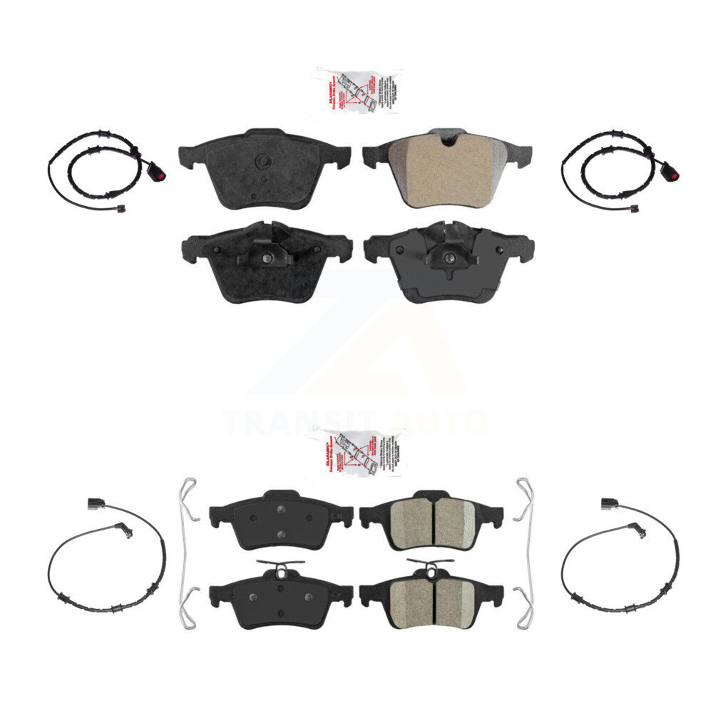 Front Rear Ceramic Brake Pad Wear Sensor Kit For Jaguar XJ Base L Portfolio with AWD 3.0L KNW-100353