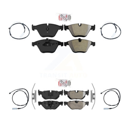 Front Rear Ceramic Disc Brake Pad Wear Sensor Kit For 2012 BMW 328i xDrive Base with 3.0L KNW-100355