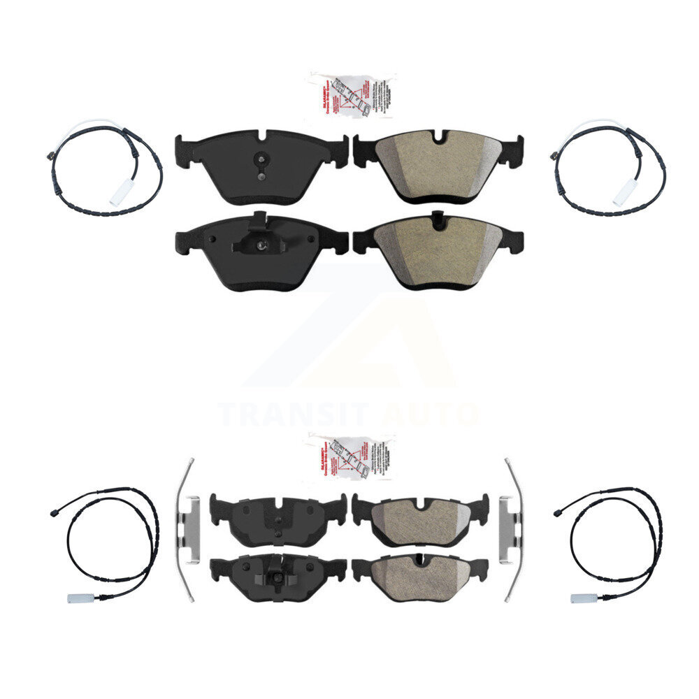 Front Rear Ceramic Disc Brake Pad Wear Sensor Kit For 2012 BMW 328i xDrive Base with 3.0L KNW-100355
