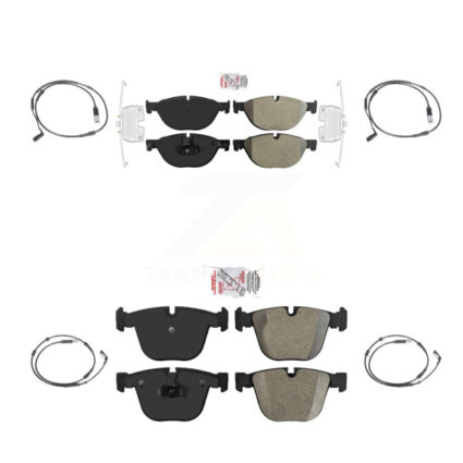 Front Rear Ceramic Disc Brake Pads And Wear Sensors Kit For 2009 BMW 750i 750Li KNW-100361