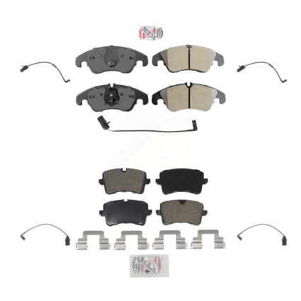 Front Rear Ceramic Disc Brake Pads And Extra Wear Sensors Kit For Audi A7 Quattro A6 KNW-100367