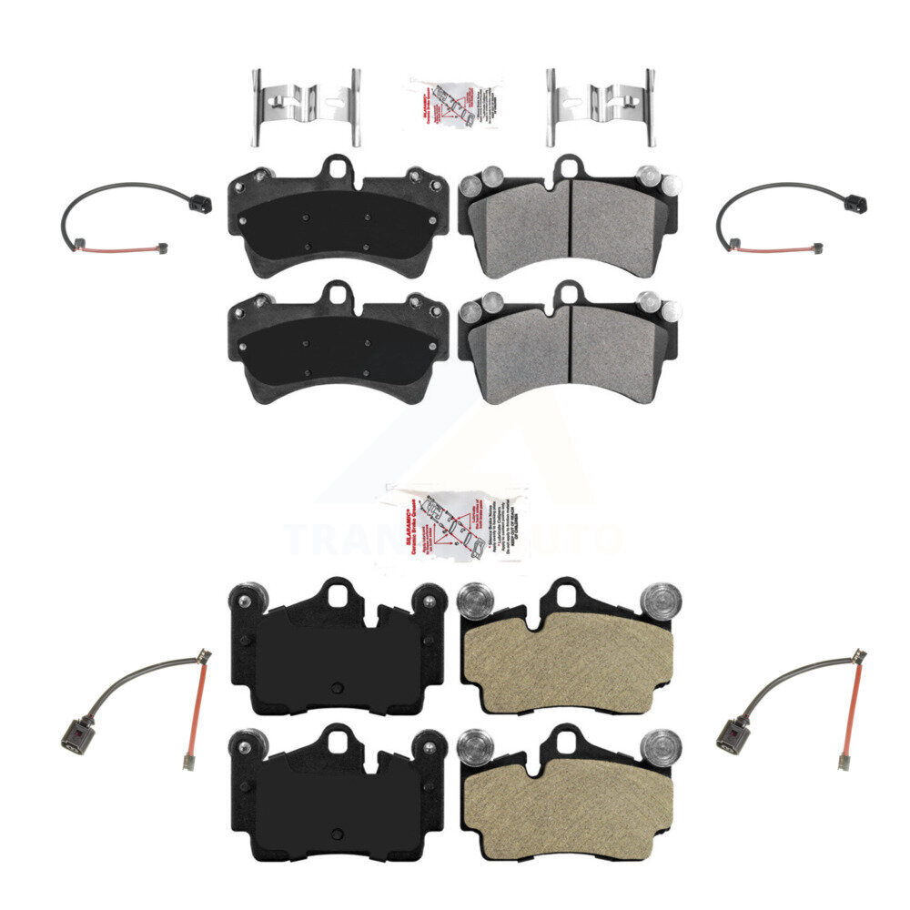 Front Rear Ceramic Disc Brake Pads And Wear Sensors Kit For Audi Q7 Porsche Cayenne KNW-100380