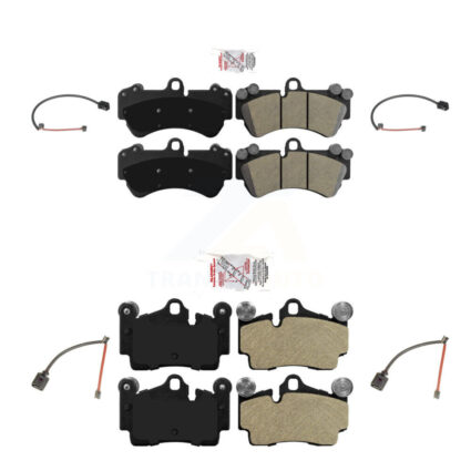 Front Rear Ceramic Disc Brake Pads And Wear Sensors Kit For Porsche Cayenne KNW-100381