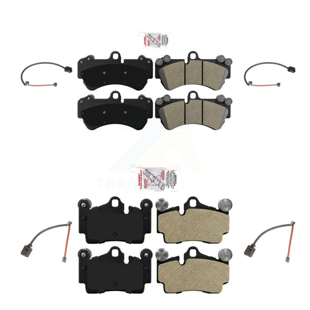 Front Rear Ceramic Disc Brake Pads And Wear Sensors Kit For Porsche Cayenne KNW-100381