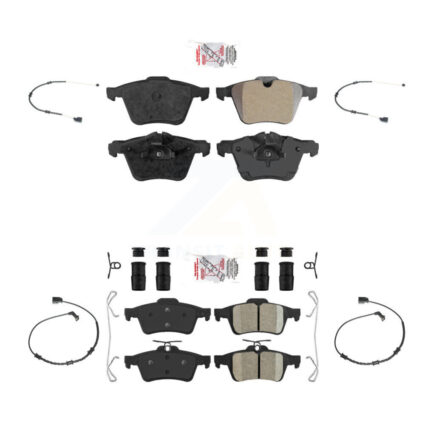 Front Rear Ceramic Brake Pad Wear Sensor Kit For Jaguar XJ Base L Portfolio with RWD 3.0L KNW-100387