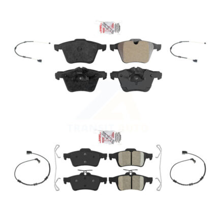 Front Rear Ceramic Brake Pad Wear Sensor Kit For Jaguar XJ Base L Portfolio with RWD 3.0L KNW-100388