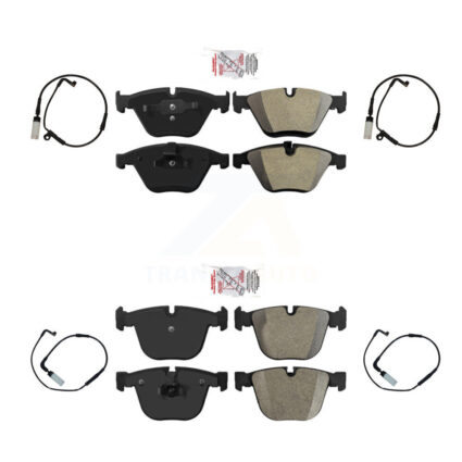 Front Rear Ceramic Disc Brake Pads And Wear Sensors Kit For BMW 550i 545i 645Ci KNW-100390