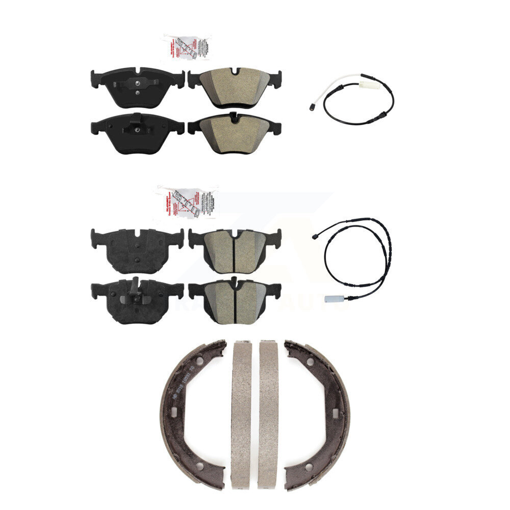 Front Rear Ceramic Disc Brake Pads And Wear Sensors Kit (5Pc) For BMW 335i 335is 335d KNW-100395