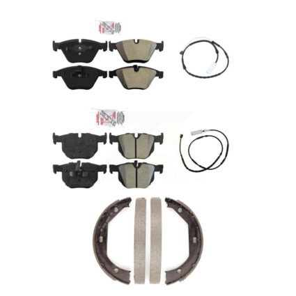 Front Rear Ceramic Brake Pads Wear Sensor Kit (5Pc) For 13 BMW X1 xDrive35i with AWD 3.0L KNW-100397