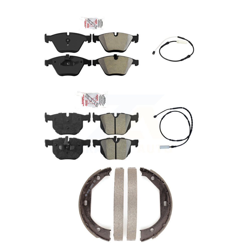 Front Rear Ceramic Disc Brake Pads And Wear Sensors Kit (5Pc) For BMW 335i KNW-100402