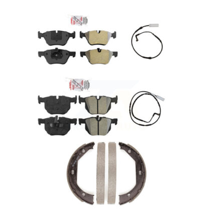 Front Rear Ceramic Disc Brake Pads And Wear Sensors Kit (5Pc) For 2006 BMW 330i KNW-100403