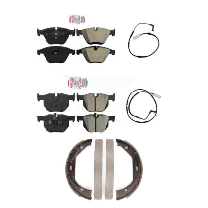 Front Rear Ceramic Disc Brake Pads And Wear Sensors Kit (5Pc) For BMW 335i 335d 3.0L KNW-100404