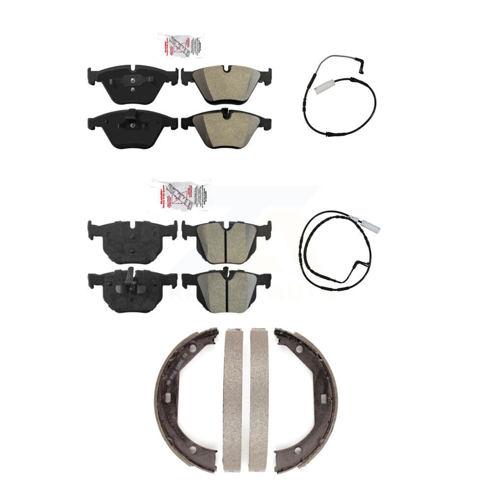 Front Rear Ceramic Disc Brake Pads And Wear Sensors Kit (5Pc) For BMW 335i 335d 3.0L KNW-100404