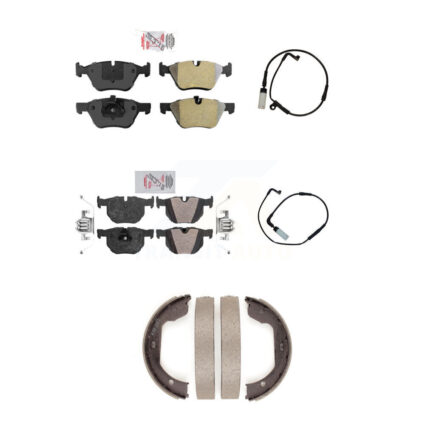 Front Rear Ceramic Disc Brake Pads And Wear Sensors Kit (5Pc) For BMW 525i KNW-100409