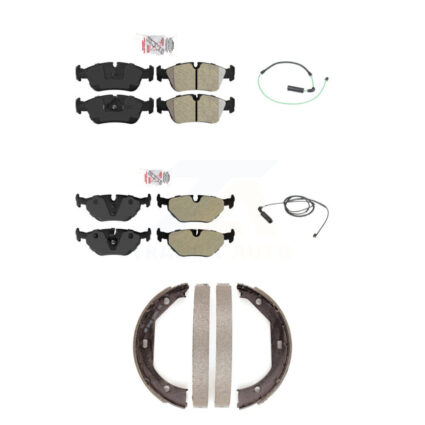 Front Rear Ceramic Disc Brake Pads And Wear Sensor Kit (5Pc) For 2001-2005 BMW 325xi 2.5L KNW-100413