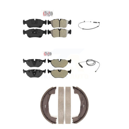 Front Rear Ceramic Brake Pad And Wear Sensor Kit (5Pc) For BMW 325i 325Ci 320i 323Ci 323i KNW-100414