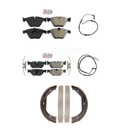 Front Rear Ceramic Disc Brake Pads And Wear Sensors Kit (5Pc) For BMW 328i KNW-100422