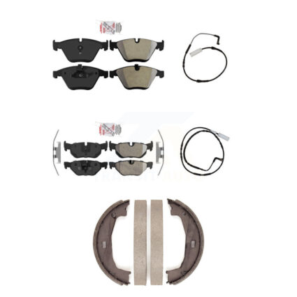 Front Rear Ceramic Brake Pad And Wear Sensor Kit (5Pc) For BMW 328i Sedan Coupe with 3.0L KNW-100423