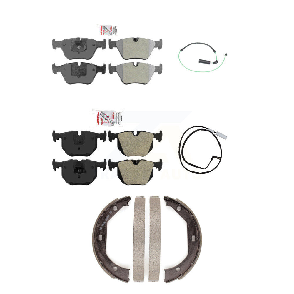 Front Rear Ceramic Disc Brake Pads And Wear Sensors Kit (5Pc) For 2005 BMW 330xi 3.0L KNW-100433