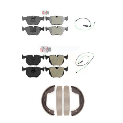 Front Rear Ceramic Disc Brake Pads And Wear Sensors Kit (5Pc) For 2005-2006 BMW M3 3.2L KNW-100434