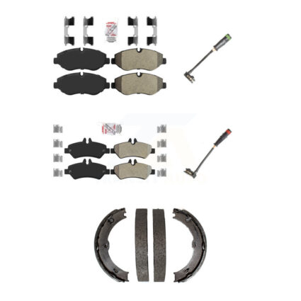 Front Rear Ceramic Brake Pads Wear Sensor Kit (5Pc) For Sprinter 2500 Mercedes-Benz Dodge KNW-100435