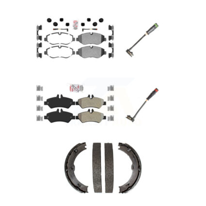 Front Rear Ceramic Brake Pads Extra Wear Sensor Kit (5Pc) For Sprinter 2500 Mercedes-Benz KNW-100436
