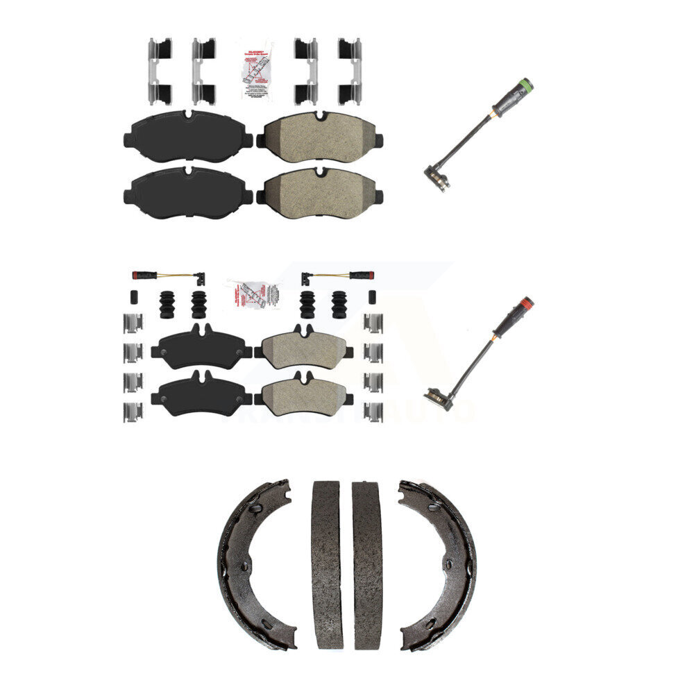 Front Rear Ceramic Brake Pads Extra Wear Sensor Kit (5Pc) For Sprinter 2500 Mercedes-Benz KNW-100437