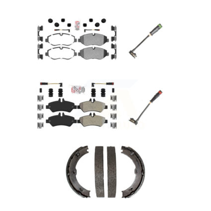 Front Rear Ceramic Brake Pads Extra Wear Sensor Kit (5Pc) For Sprinter 2500 Mercedes-Benz KNW-100438