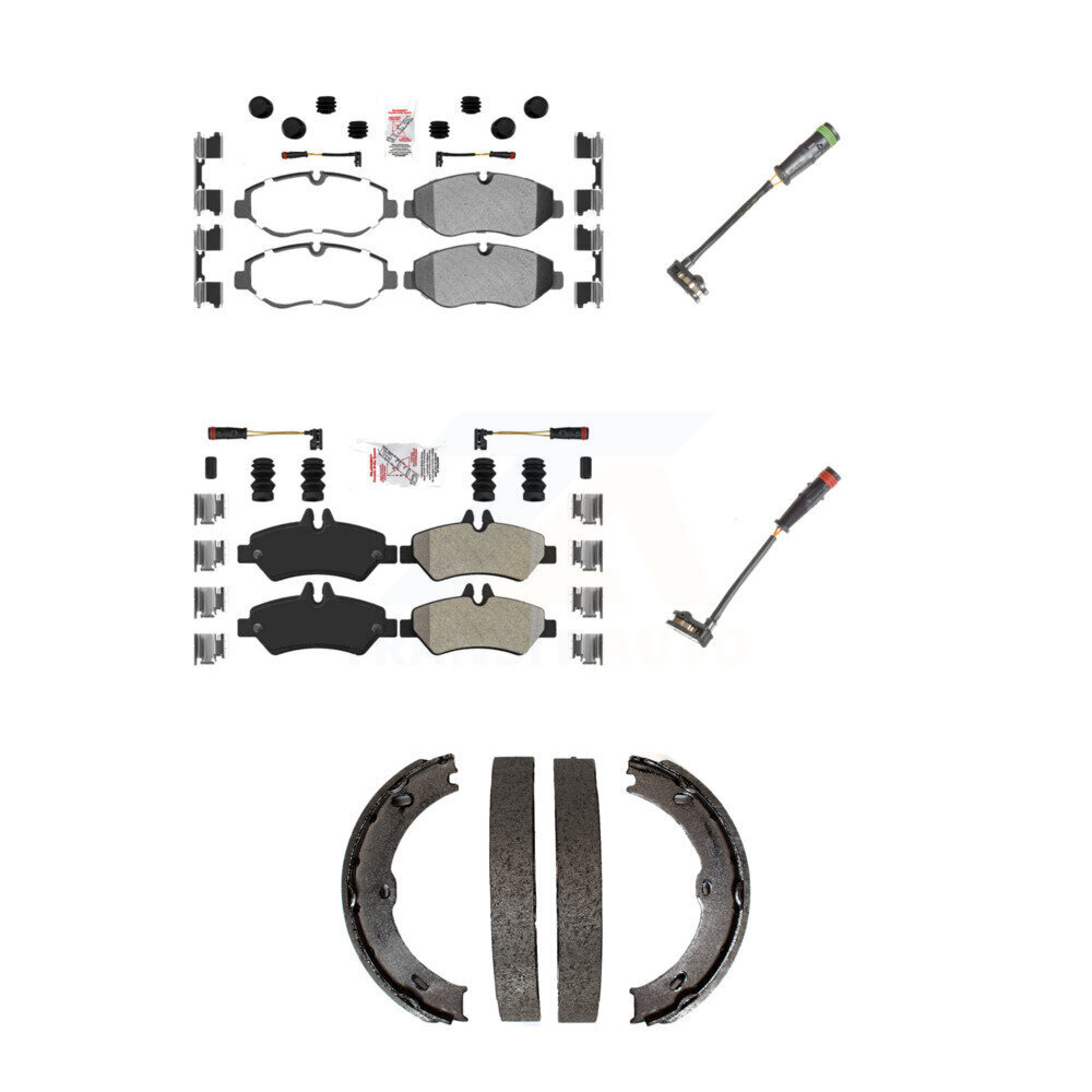 Front Rear Ceramic Brake Pads Extra Wear Sensor Kit (5Pc) For Sprinter 2500 Mercedes-Benz KNW-100438